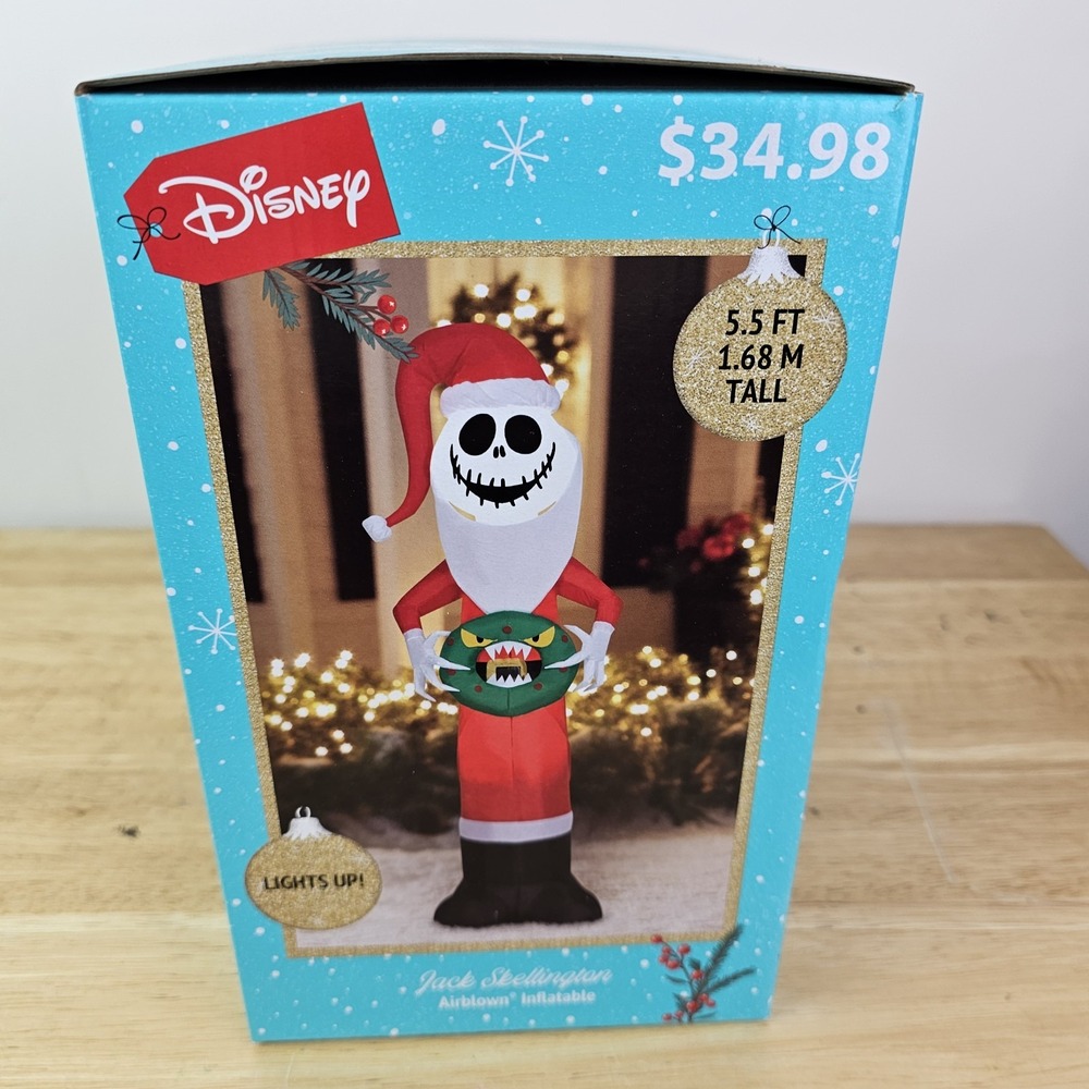 Disney Unisex 5.5 Ft‎ Inflatable Nightmare Before Christmas Airblown Jack Santa